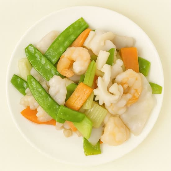 S5. Sauteed Seafood with Snow Peas - 油爆三鮮